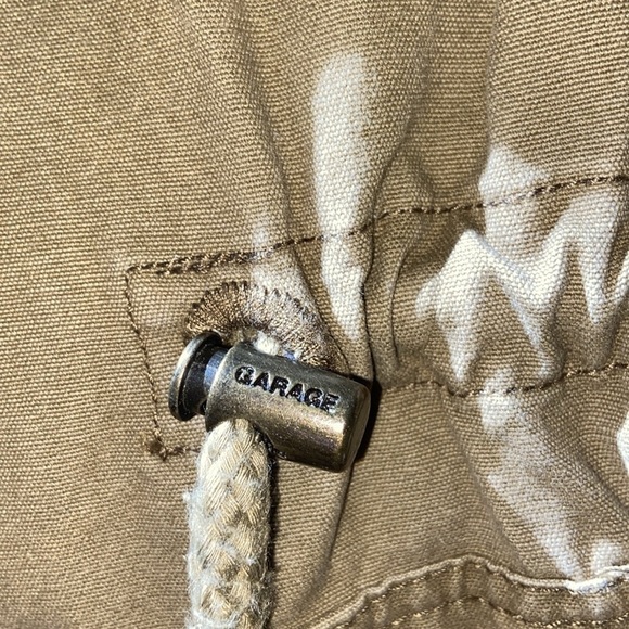 Women’s‎ Garage 100% cotton kaki hooded with pockets utility Jacket Sz small - Picture 12 of 16